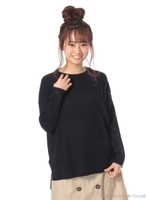 ・ボックスシルエットニットプルオーバー/Navy