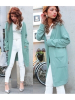 【chille anap】ニットソーロングカーディガン/SAX