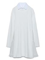 スイッチングニットワンピース/WHT