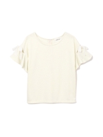 FRILL SLEEVE BOW TOPS/ホワイト(030)