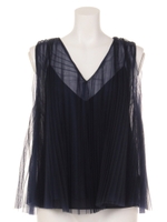 TULLE PLEATS TOPS/ネイビー