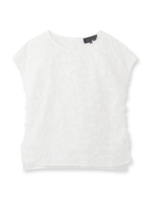 [L]フェザーレオパードジャカードブラウス/オフホワイト(403)