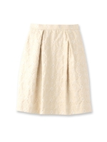 nesessaireフラワー刺しゅうスカート/ライトベージュ(051)