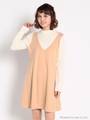 ・ドッキングVネックワンピース/Beige