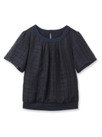 エアリーチェックブラウス/カーキ&グリーン系(220)