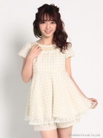 ギンガムチェックセットアップ/ベージュ