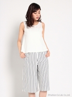 ストライプガウチョセットアップ/ネイビー