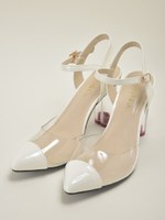 ハートヒールパンプス/ネイビー