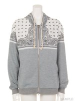 バンダナ切り替えパーカ/ブラック