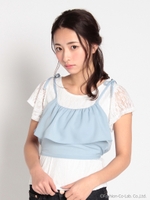 フリルキャミXレースＴshirtアンサンブル　3/サックス