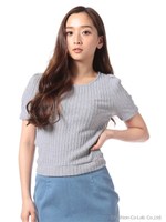 ミニケーブルカットトップス/イエロー