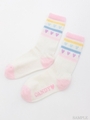 HEART RAINBOW RIB SOCKS/OFF WHITE×BLUE