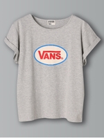 VANSロゴTシャツ/杢ライトグレー