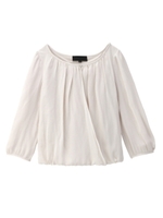 [L]七分袖パフスリーブタックカットソー/アイボリー(004)