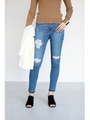 【AZUL by moussy】クラッシュスキニーデニム/BLU