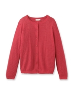 ケーブルニットカーディガン/レッド(062)