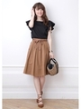 サイド釦スカート(キャメル)/キャメル