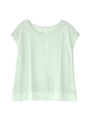 シアーボーダーカットソー/ライトグリーン(130)