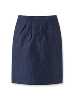 フラワージャカードタイトスカート/ネイビー(493)