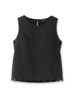 フラワーレースシャツ/ブラック(019)