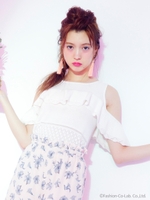 透かしフリルニットプルオーバー/ミント