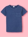 F Champion製品染めポケットTシャツ/サックスブルー