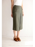 【AZUL by moussy】アシンメトリーラップスカート/BRN