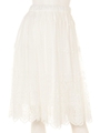【Agneau7】刺繍チュールレースマキシスカート/ホワイト