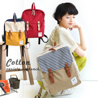 コットンベルトフラップリュックサック