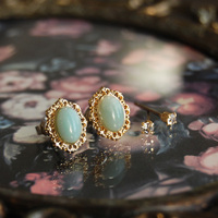 スピリットオーバルストーンカルテットピアス