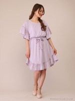 フリルカットソーワンピ/ブラック