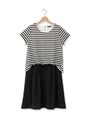 ボーダードッキングワンピース/ブラック(319)