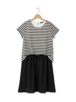 ボーダードッキングワンピース/ブラック(319)