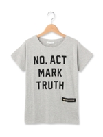 ◆ポケット付きプリントクルーネックTシャツ/ライトグレー(011)