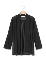 七分袖クールニットショールカーディガン/パープル(092)