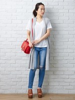 【美人百花 2016年6月号掲載】裾フリンジクラッシュ加工スキニー/PT/デニム/ブルー