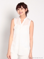 INキャミ付きノースリブラウス/ホワイト