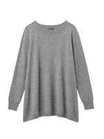 [L]ハンカチーフヘムチュニックニット/ライトパープル (081)