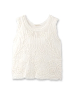 moi non plus 総柄チュールレースノースリーブカットソー/キャメル(041)