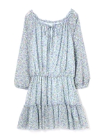 エステルシフォン小花プリントワンピース/ブルー(110)