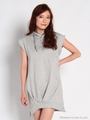 タックコクーンシルエットパーカーワンピ/モクグレー