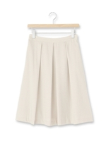フロントプリーツミディ丈スカート/ベージュ(052)