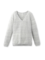 リネンVネックニットプルオーバー/ベージュ(052)