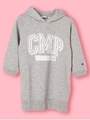 F Champion 裏毛7分袖パーカーチュニック/杢グレー