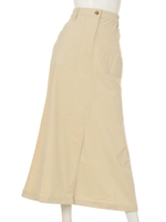 【Omekashi】コーデュロイロングスカー/BEIGE