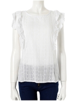 ショルダーフリルトップス/ホワイト