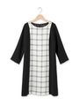ノーブルチェックワンピース/ホワイト系(202)