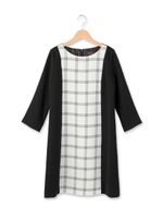ノーブルチェックワンピース/ホワイト系(202)