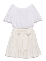 ブラウスドッキングワンピース/WHTxBLK