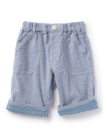 裾折り返しハーフパンツ/ライトブルー(091)